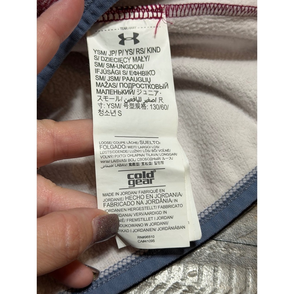 Under Armour Hoodie Kids Small Pink Pullover Preloved - Picture 5 of 9